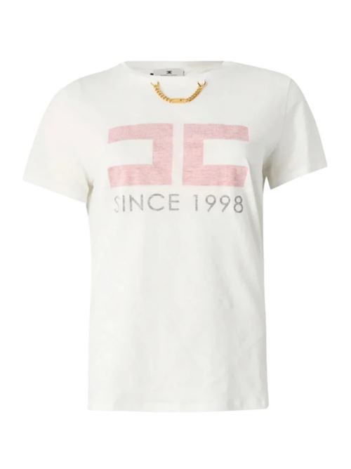 T-SHIRT WITH LOGO ELISABETTA FRANCHI | MA03351E2270 gesso